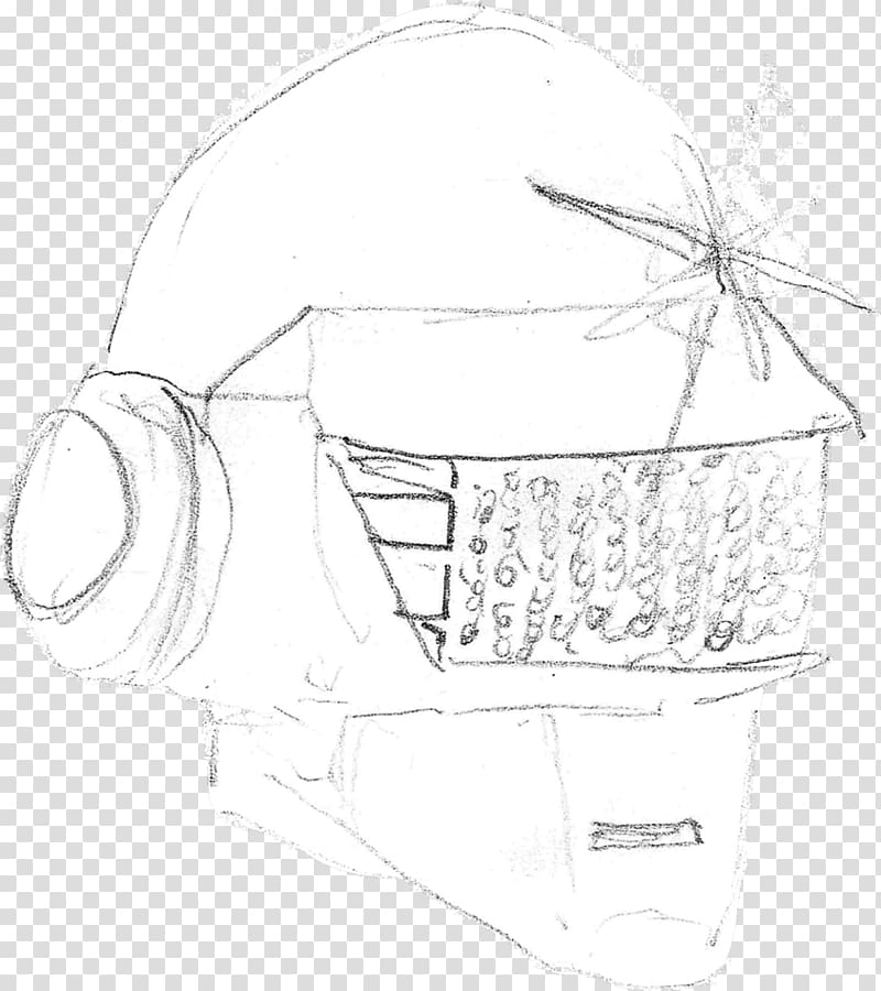 Line art Headgear Sketch, Thomas Bangalter transparent background PNG clipart