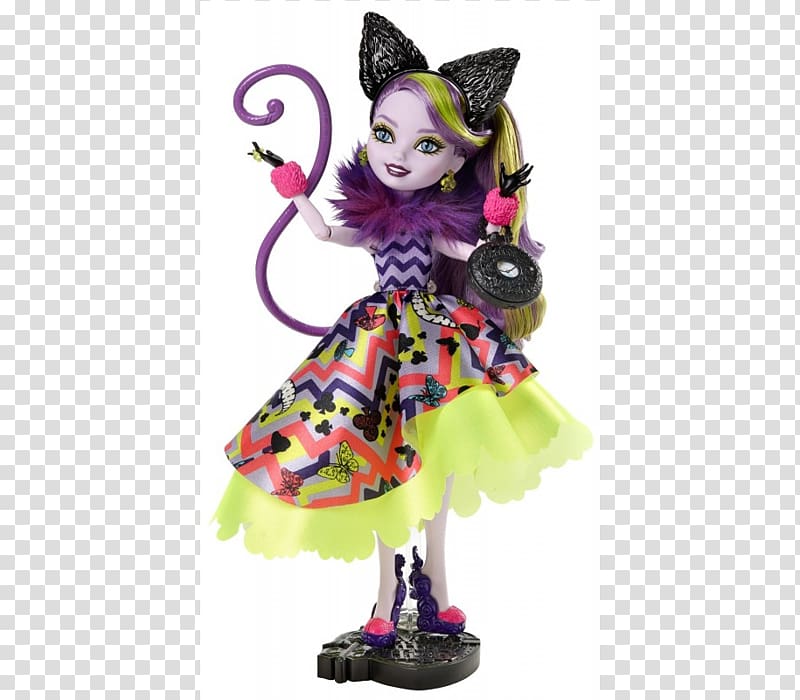 Ever After High Way Too Wonderland Kitty Cheshire Doll Ever After High Legacy Day Apple White Doll Toy, doll transparent background PNG clipart