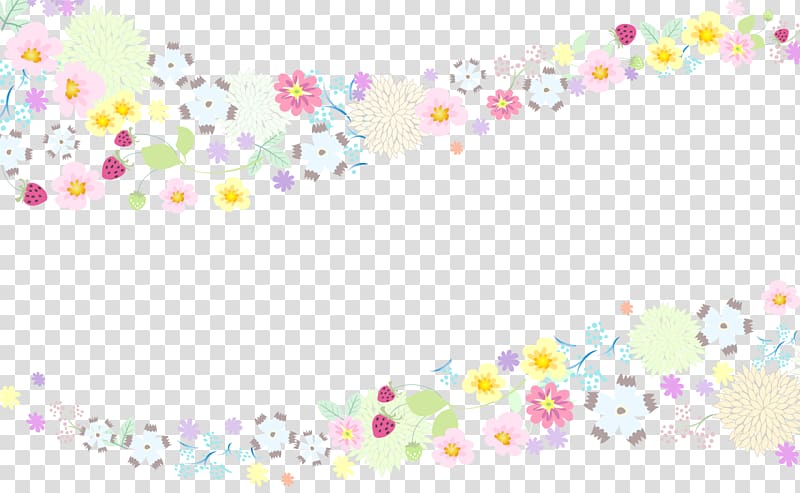 Graphic design Designer frame Pattern, Small hand-painted floral dividing line transparent background PNG clipart