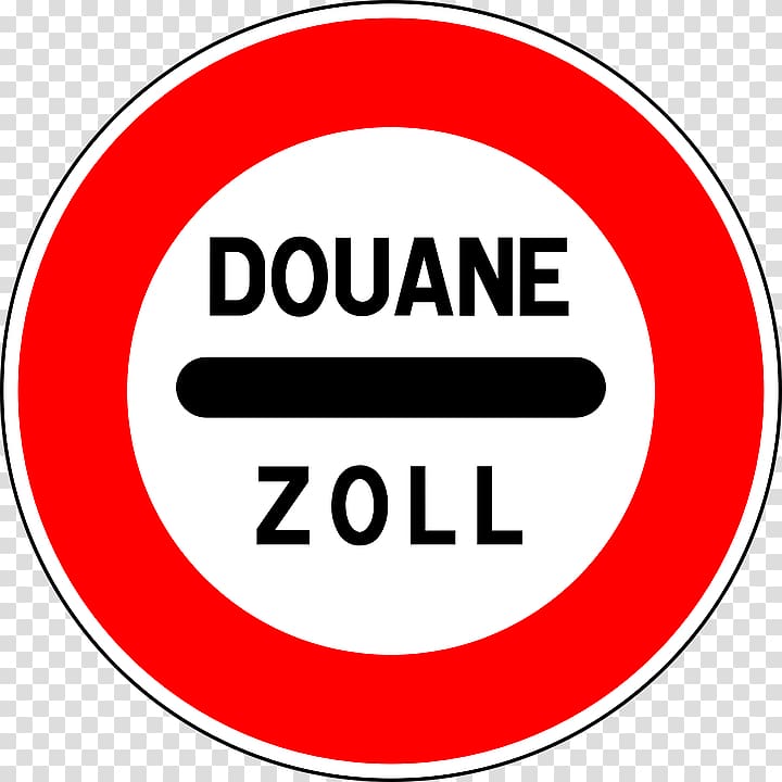 douane zoll sign, Customs Stop Road Sign transparent background PNG clipart