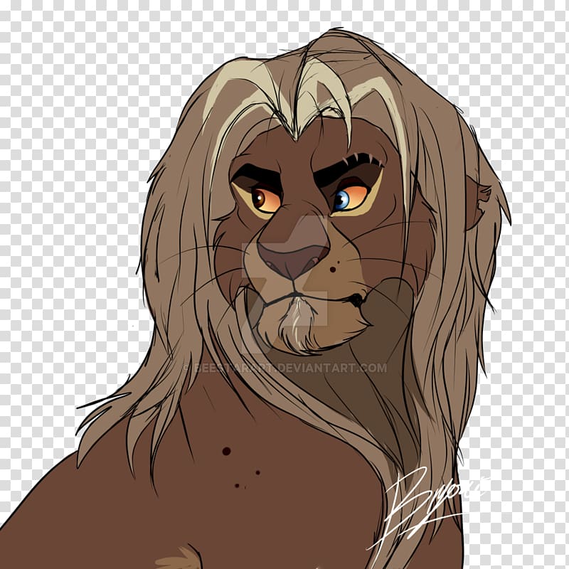 Lion Tiger Whiskers Nose Illustration, Handsome Fella Wording transparent background PNG clipart