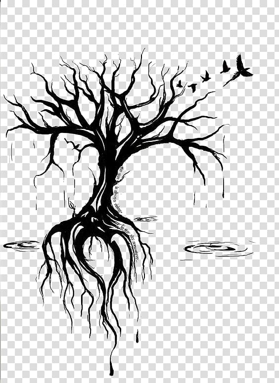 Tattoo Idea Drawing Art, Ink trees transparent background PNG clipart