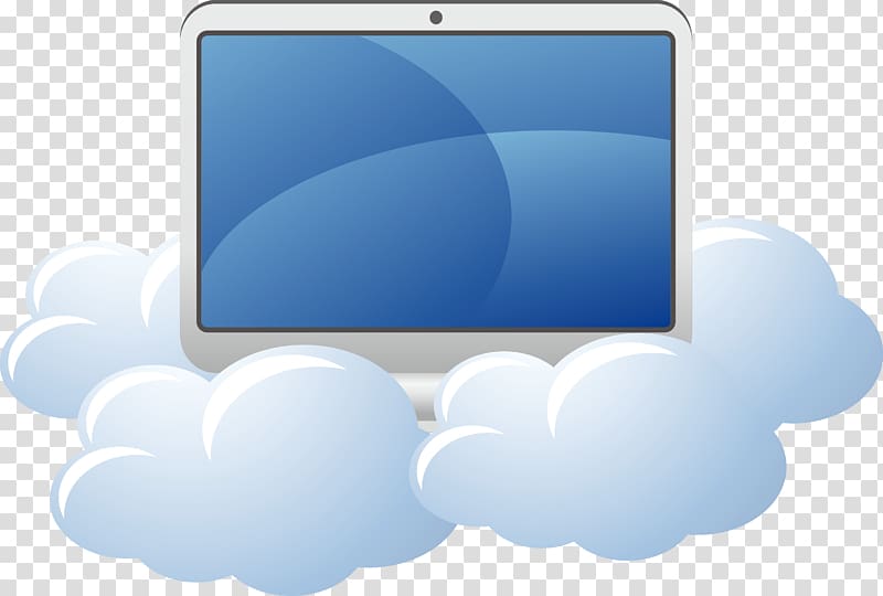 Computer monitor Blue Sky , computer cloud service material transparent background PNG clipart