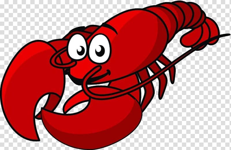 Lobster Seafood Cartoon Drawing , Red lobster tail transparent