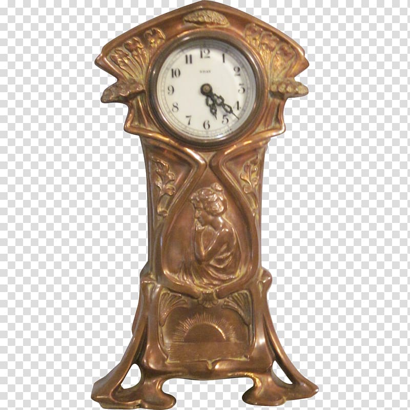 Mantel clock Art Nouveau Fireplace mantel, clock transparent background PNG clipart