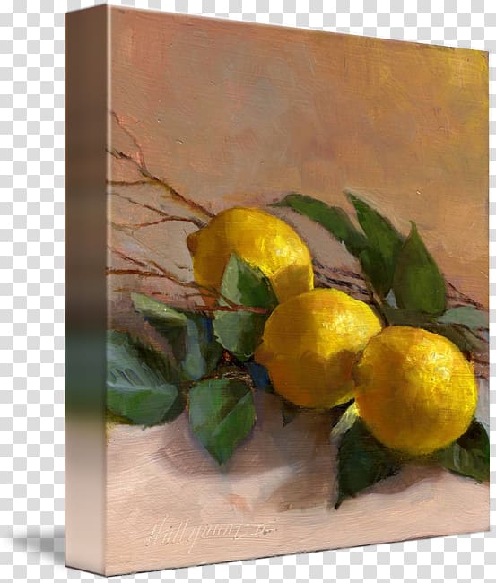 Lemon Watercolor painting Still life Art, lemon leaves transparent background PNG clipart