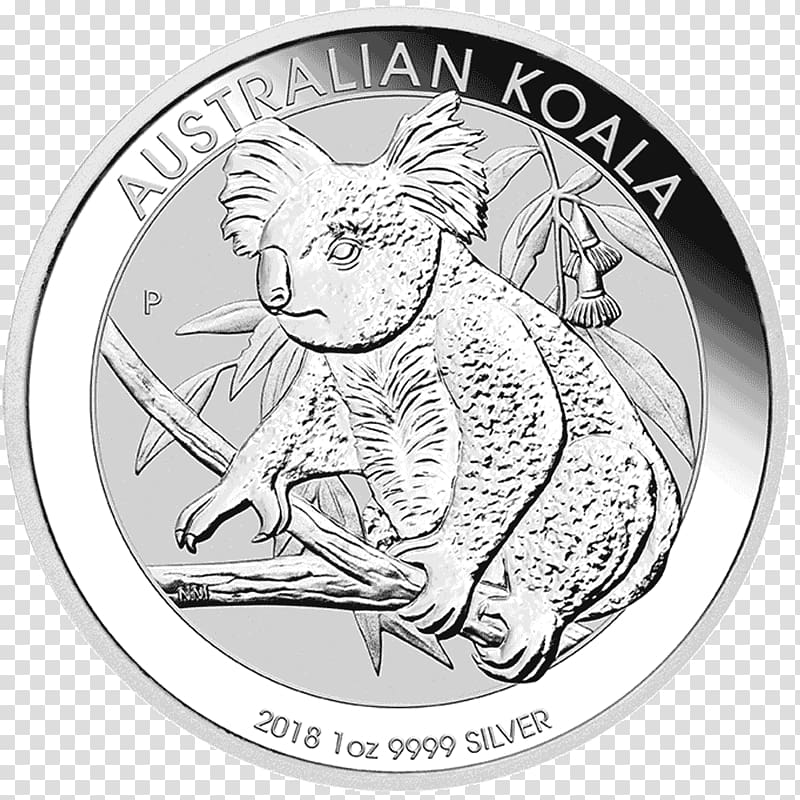 Perth Mint Platinum Koala Bullion coin Silver coin, silver coin transparent background PNG clipart