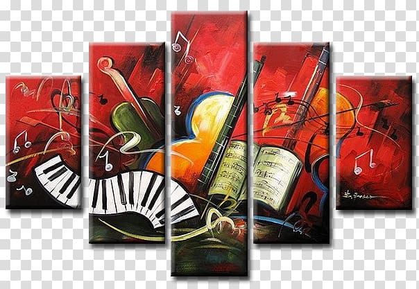 Oil painting Art Music Canvas, painting transparent background PNG clipart