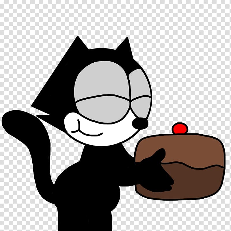 Felix the Cat Chocolate cake Whiskers Cartoon Kitten, lazy fat cat transparent background PNG clipart