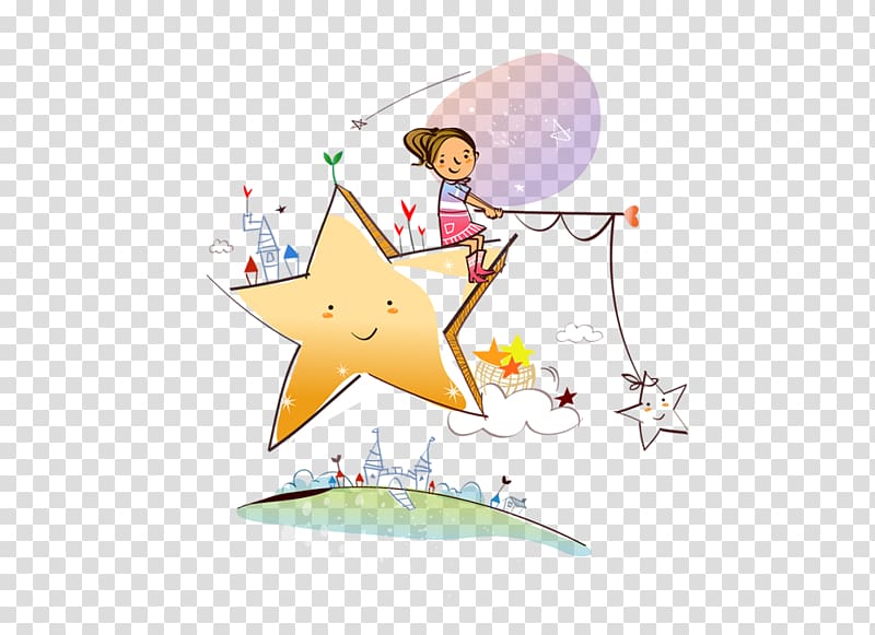 Fishing Drawing , Cartoon Little Star transparent background PNG clipart