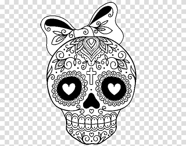 Calavera Coloring book Day of the Dead Skull Mexican cuisine, skull transparent background PNG clipart