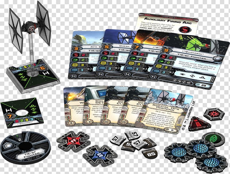 Star Wars: X-Wing Miniatures Game Fantasy Flight Games Star Wars X-Wing: Special Forces TIE X-wing Starfighter TIE fighter, others transparent background PNG clipart