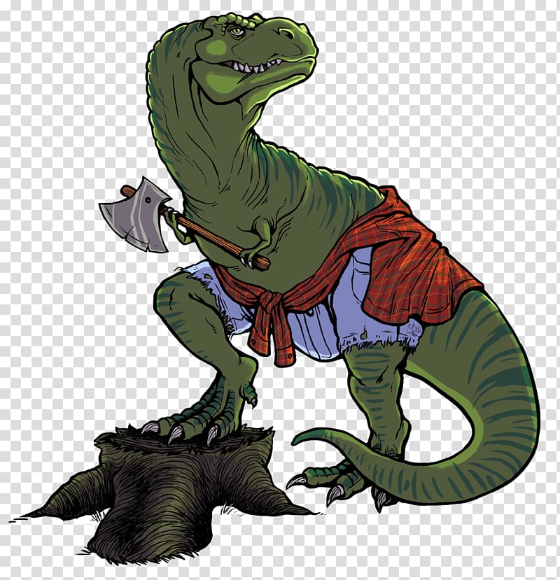 Tyrannosaurus Velociraptor Cartoon Legendary creature, lazy man transparent background PNG clipart