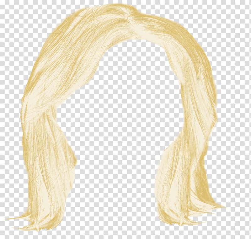 blonde hair illustration, Wig, Blonde Hair transparent background PNG clipart