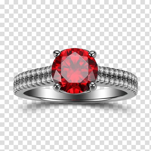 Ruby Ring Charm bracelet Jewellery Diamond, couple rings transparent background PNG clipart