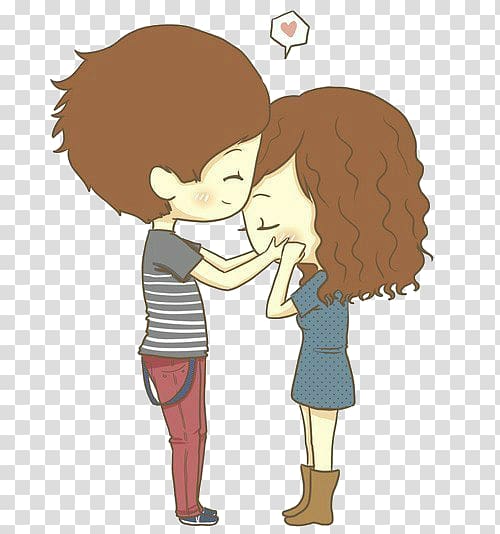Drawing couple Cartoon Illustration, couple transparent background PNG clipart