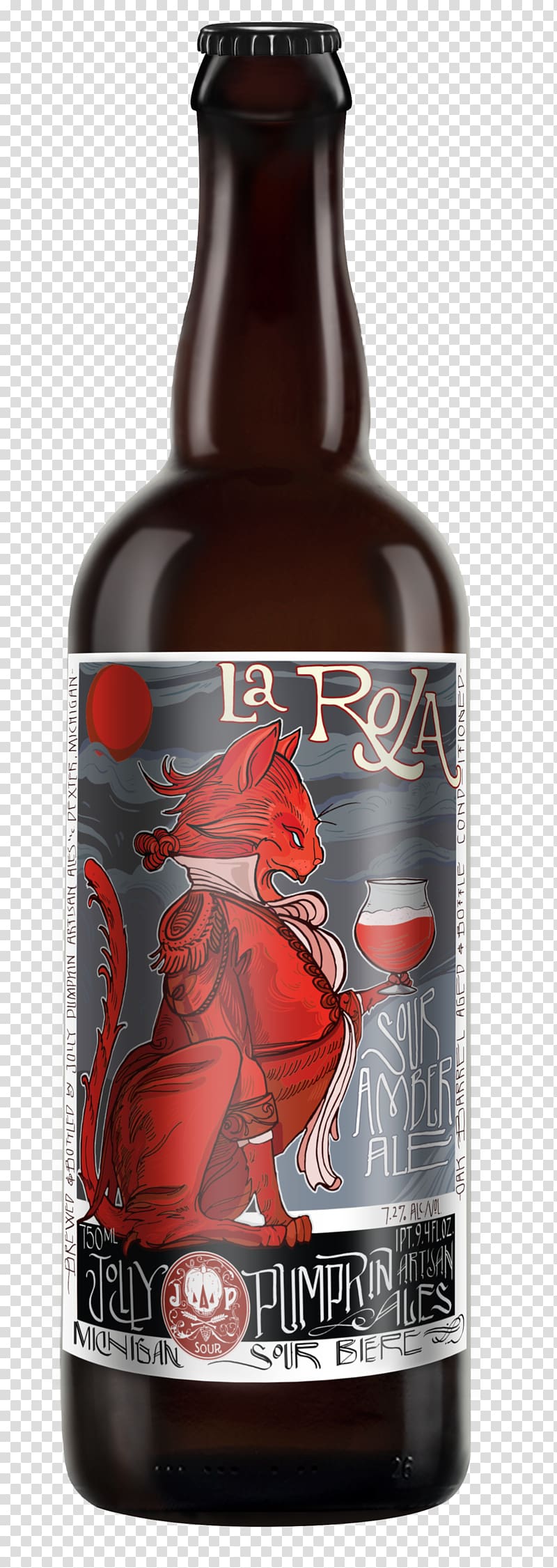 Jolly Pumpkin Artisan Ales Sour beer Kriek lambic, beer transparent background PNG clipart