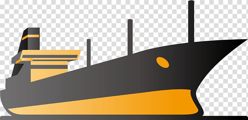 black and orange ship illustration, Cargo ship Maritime transport Freight transport, Cartoon ship transparent background PNG clipart