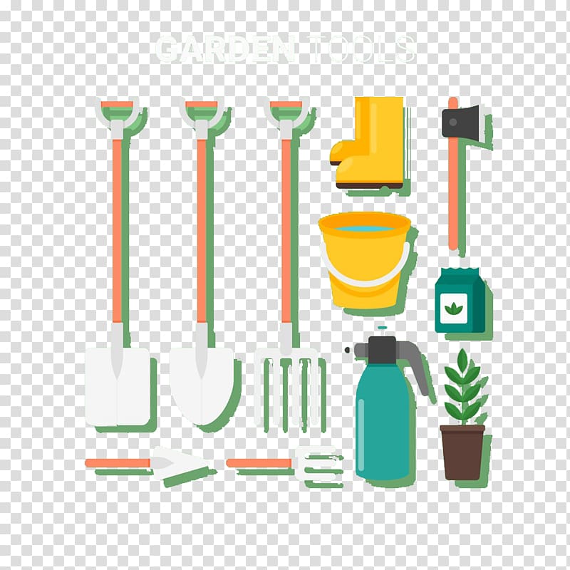 Tool Graphic design Designer, Element flat garden tools transparent background PNG clipart
