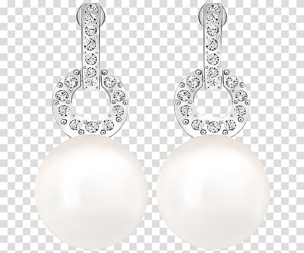 Pearl Earring Swarovski AG Jewellery, Swarovski Jewelry Pearl Earring transparent background PNG clipart