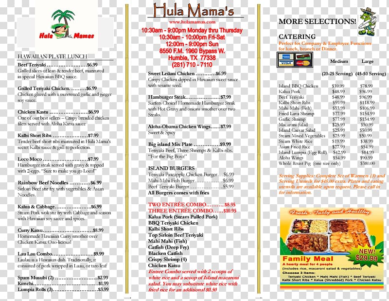 Cuisine of Hawaii Germaine\'s Luau Food Menu, Menu transparent background PNG clipart