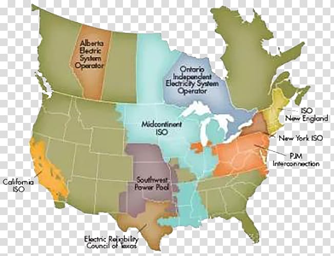 United States Regional transmission organization Midcontinent Independent System Operator Electricity California Independent System Operator, Canadian English map transparent background PNG clipart