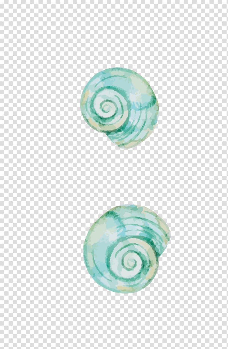 Escargot Mollusc shell Orthogastropoda Snail, Green hand-painted snail shell transparent background PNG clipart