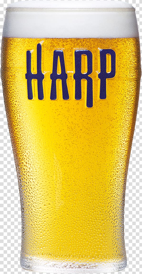 Harp Lager Wheat beer Pint glass, beer transparent background PNG clipart