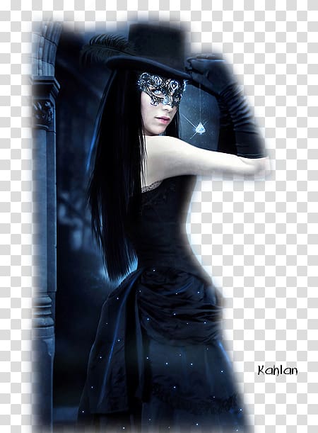 Black hair Gothic fashion Woman La Pléiade Dream, Gothic woman transparent background PNG clipart