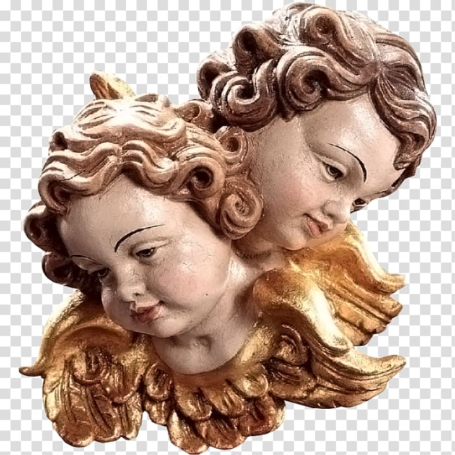 Head of an Angel Baroque Putto Sculpture, angel transparent background PNG clipart