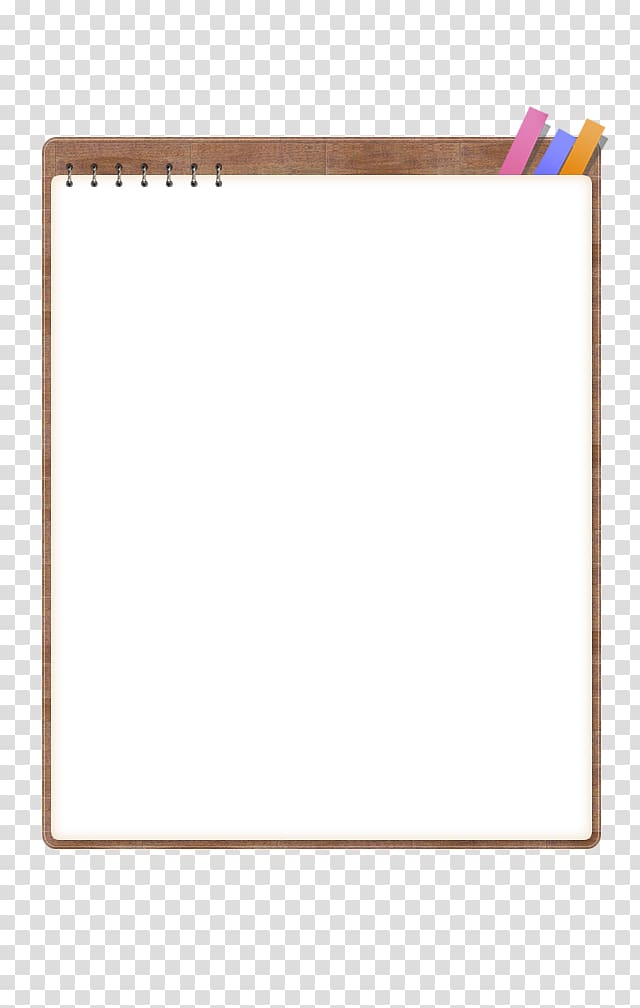 white notepad with brown board , Paper Text frame Yellow Pattern, notebook transparent background PNG clipart