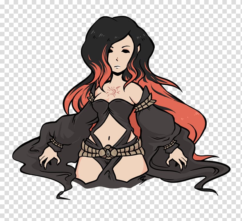 Black hair Legendary creature Cartoon Brown hair, gravity rush 2 phone transparent background PNG clipart