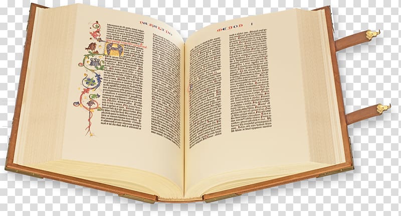 Gutenberg Bible Facsimile Manuscript Printing, book transparent background PNG clipart