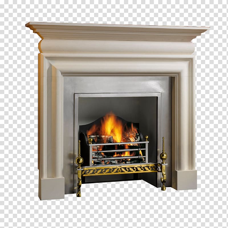 Bolection Hearth Fireplace mantel Limestone, gas stove flame transparent background PNG clipart
