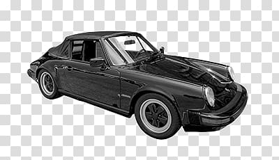 black coupe, Eighties Vintage Porsche transparent background PNG clipart