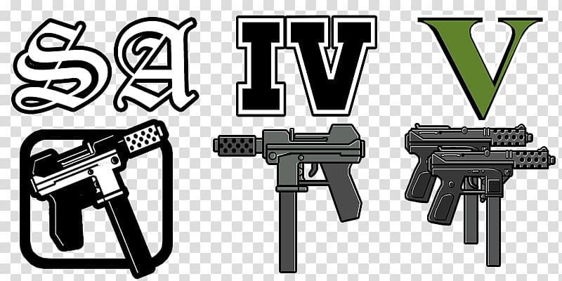 Grand Theft Auto: San Andreas Grand Theft Auto V Grand Theft Auto III Grand Theft Auto IV Firearm, weapon transparent background PNG clipart