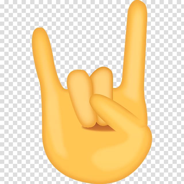 Emoji Sign of the horns Sign language Hand Rock music, rock and roll transparent background PNG clipart