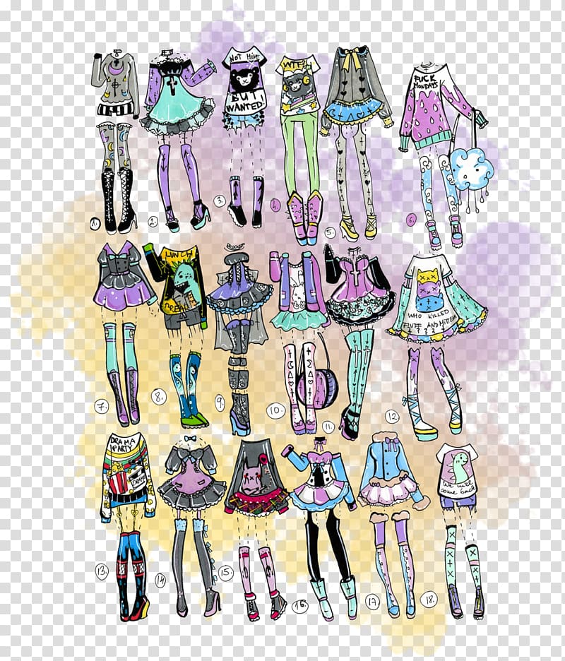 Drawing Art Clothing, Fairy kei transparent background PNG clipart