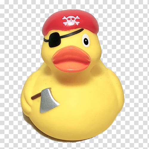 Rubber duck Mallard Jack Sparrow Yellow, duck transparent background PNG clipart