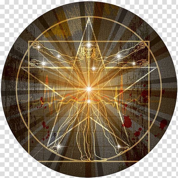 Vitruvian Man Pentagram Human body Pentacle Sacred geometry, symbol transparent background PNG clipart