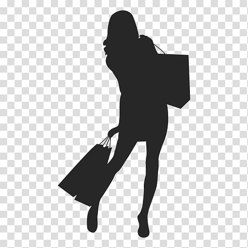 Silhouette Bag Woman Shopping Portrait, brunette transparent background PNG clipart