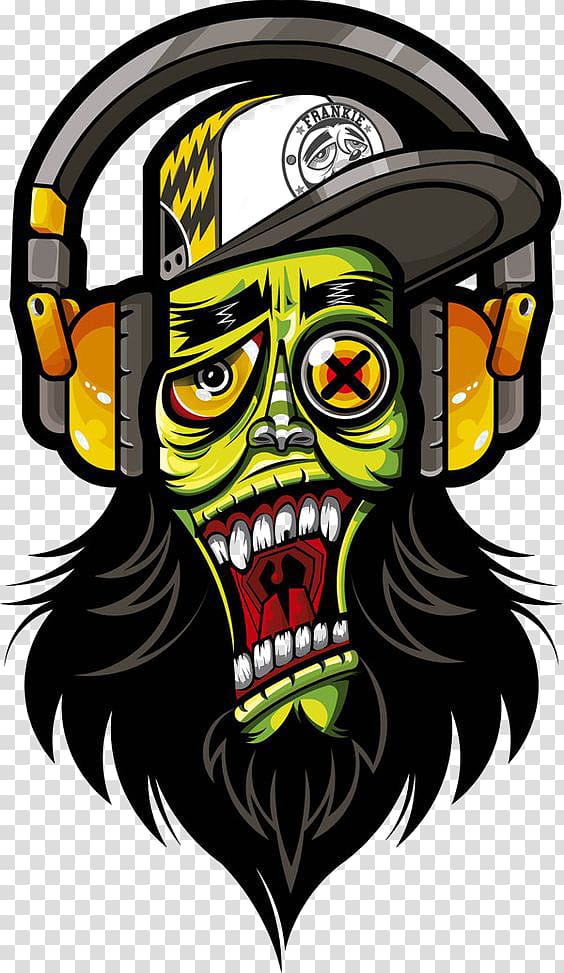 zombie face, Graffiti Icon, Graffiti transparent background PNG clipart