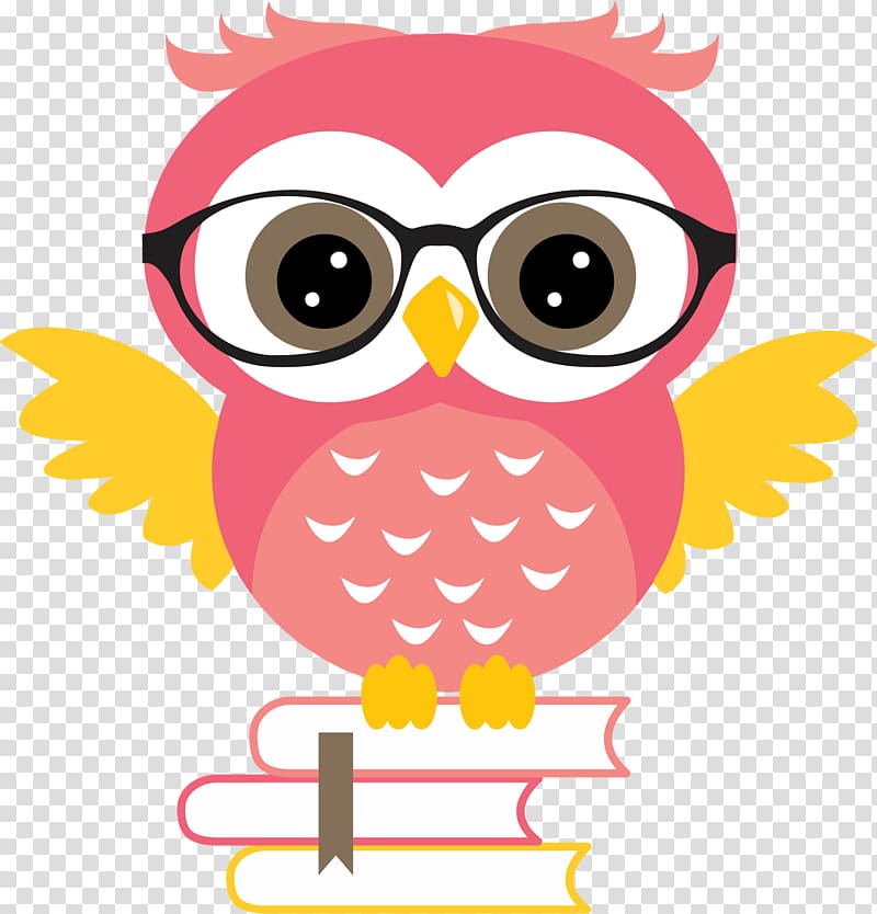 pink owl on books illustration, Owl Bird Desktop , owls transparent background PNG clipart