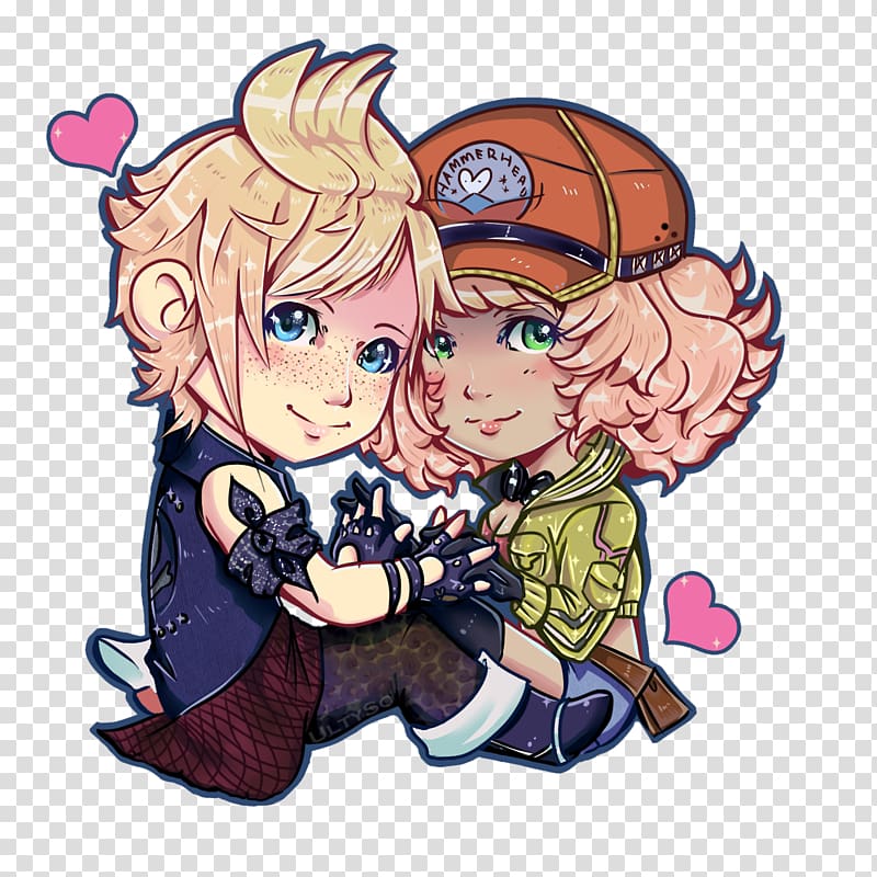 Final Fantasy XV Drawing Mangaka Key Chains, hand painted couple transparent background PNG clipart