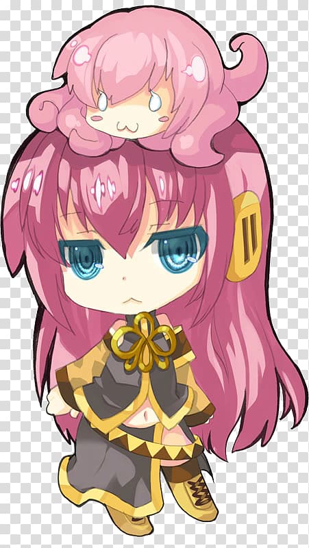 Megurine Luka Chibi Anime Vocaloid , Chibi transparent background PNG clipart