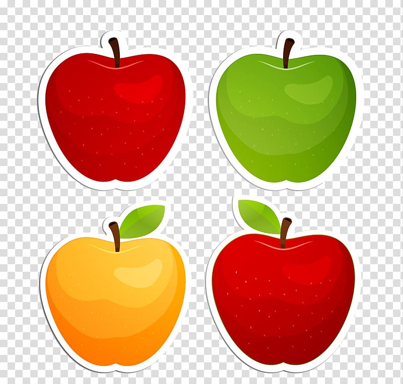 Apple Poster Red, 4 apples transparent background PNG clipart