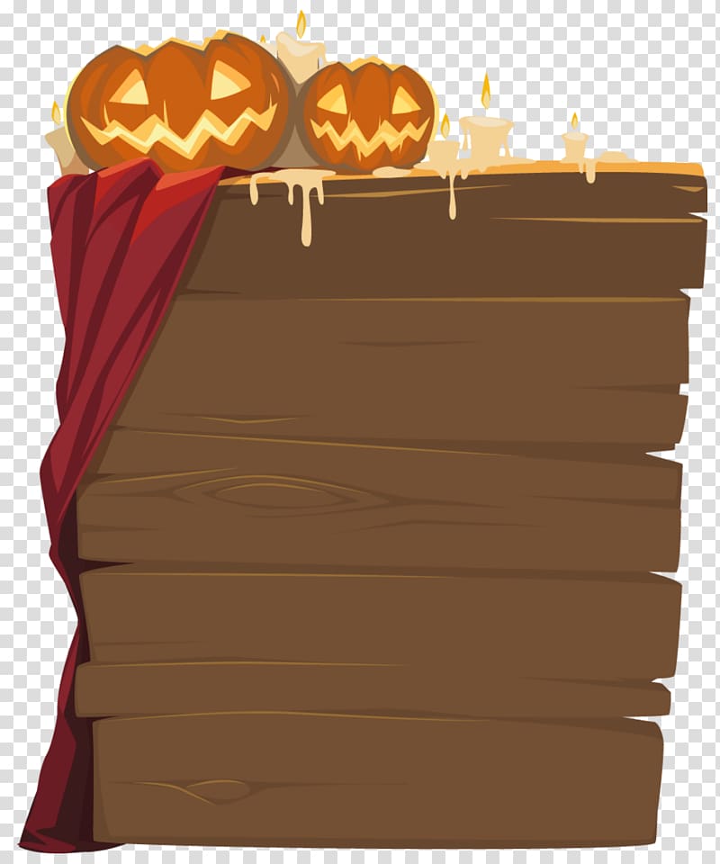 two jack-o-lanterns illustration, Halloween , Halloween Wooden Decor transparent background PNG clipart