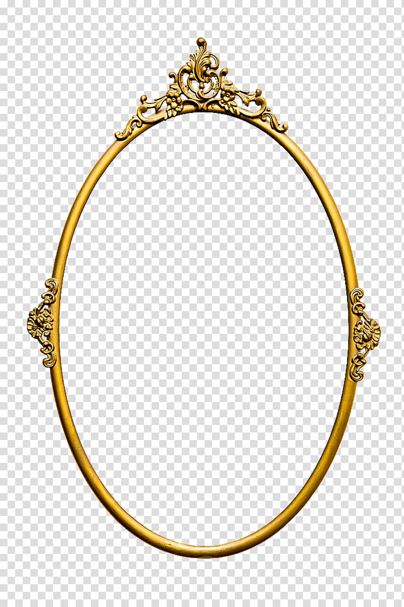 Oval Gold Mirror Frame Mirror Frames Vintage Mirror Transparent Background PNG Clipart