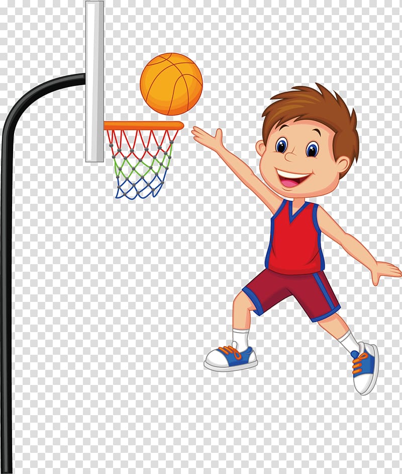 boy laying up basketball illustration, Basketball Sport Child , Creative Basketball Players transparent background PNG clipart