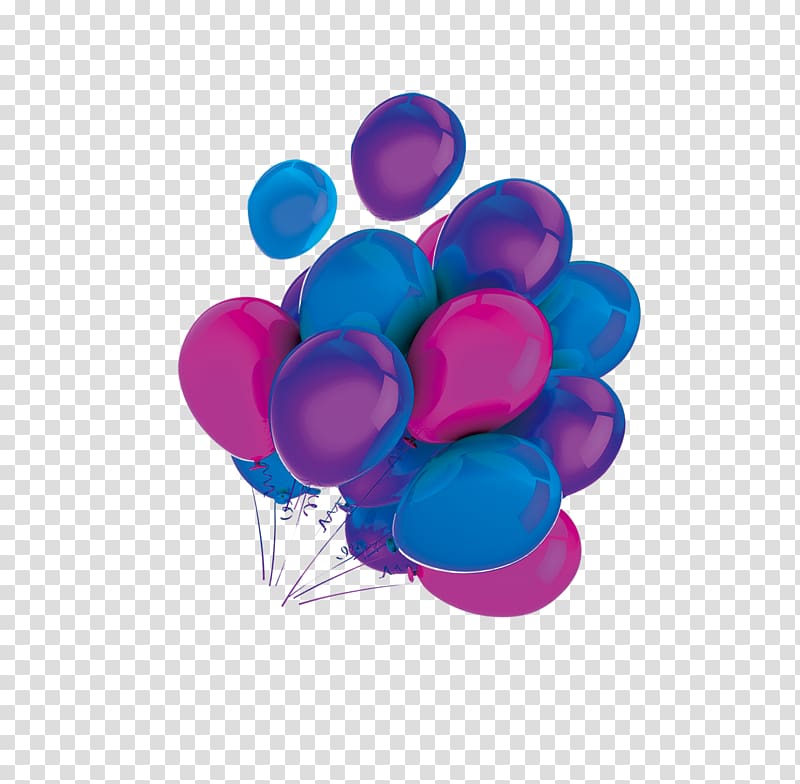 Purple Blue Balloon, Blue and purple balloons transparent background PNG clipart